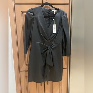 Rebecca Taylor Vegan Long Sleeve Leather Dress, size 6